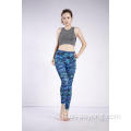 Leggings elasticizzati a vita alta stampati con glitter da donna